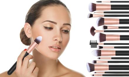 Avelena | Make-Up Pinsel Starterset mit Schwämmen, Wimpernzange und Tasche In Schwarz