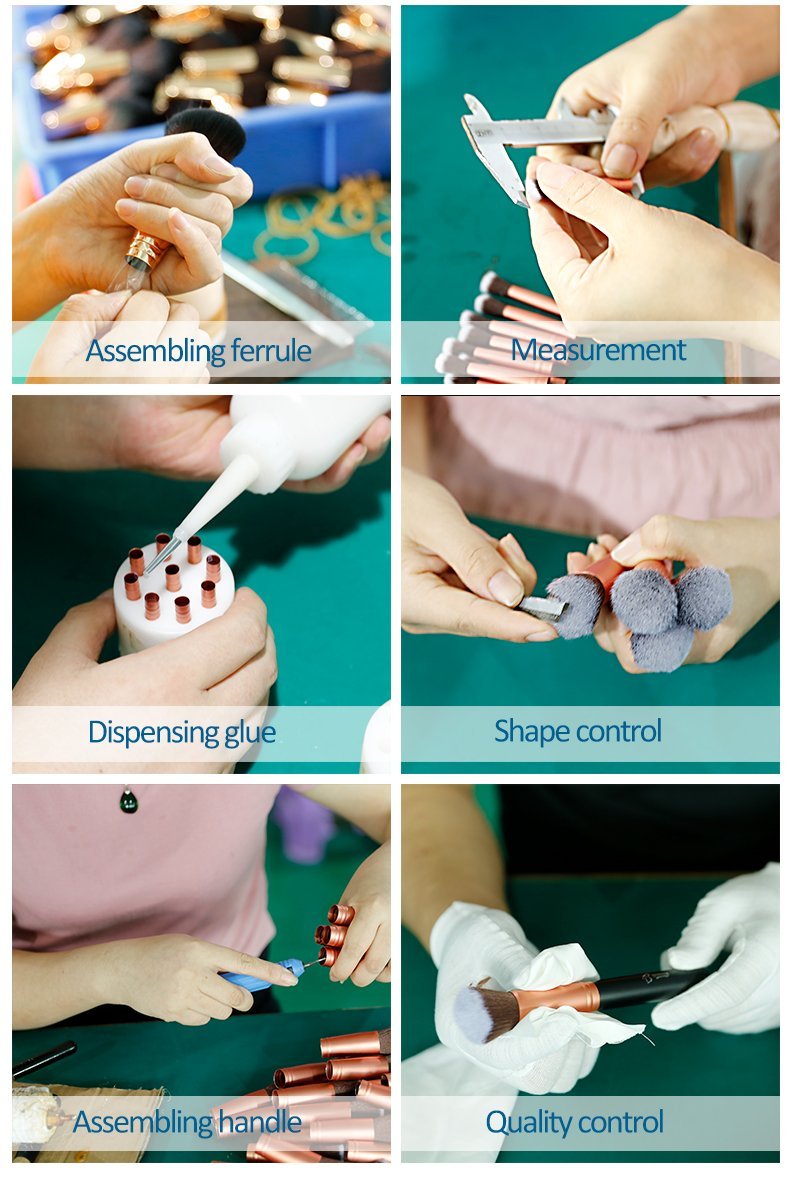 Avelena | Make-Up Pinsel Starterset mit Schwämmen, Wimpernzange und Tasche In Schwarz