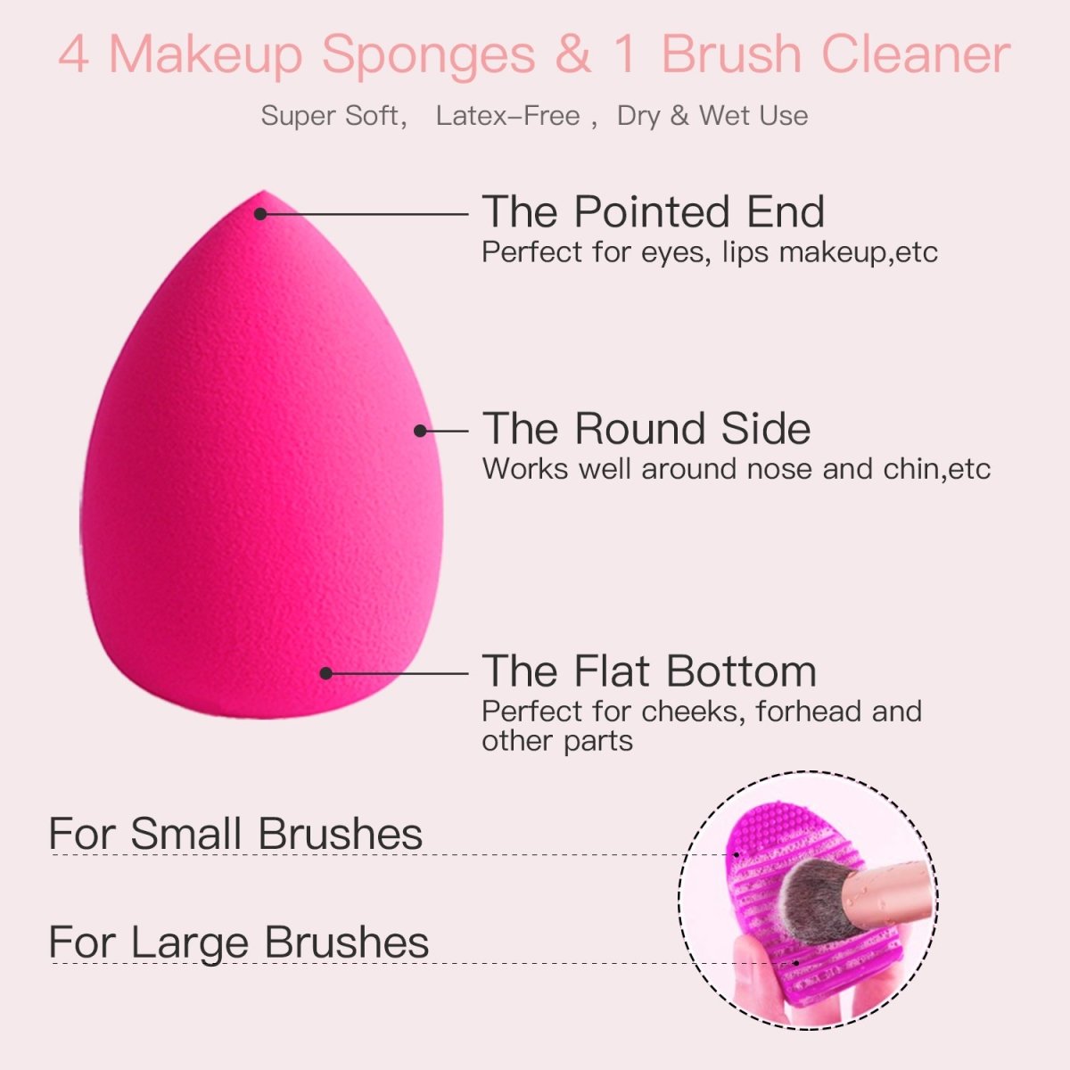 Avelena | Make-Up Pinsel Starterset mit Schwämmen, Wimpernzange und Tasche In Schwarz