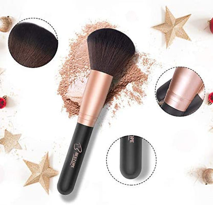 Avelena | Make-Up Pinsel Starterset mit Schwämmen, Wimpernzange und Tasche In Schwarz