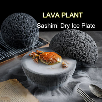 Avelena | Sonder Lava Stein Planet Sashimi Meeresfrüchte Trockeneis Servierteller