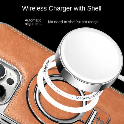 Avelena | Luxuriöse Lederhülle mit unsichtbarem Ständer für das Iphone