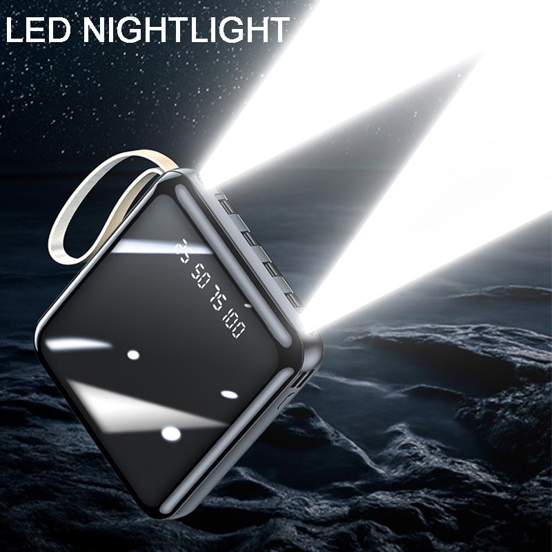 Avelena | Schnelllade 20000mAh Mini Powerbank mit integrierten Kabeln