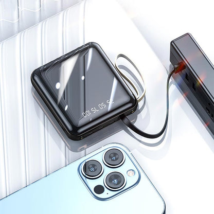 Avelena | Schnelllade 20000mAh Mini Powerbank mit integrierten Kabeln