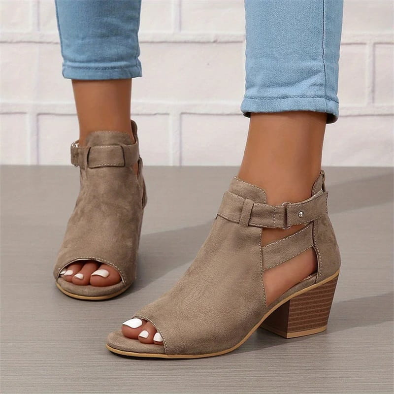 Avelena | Damen-Retro-Sandalen mit Blockabsatz