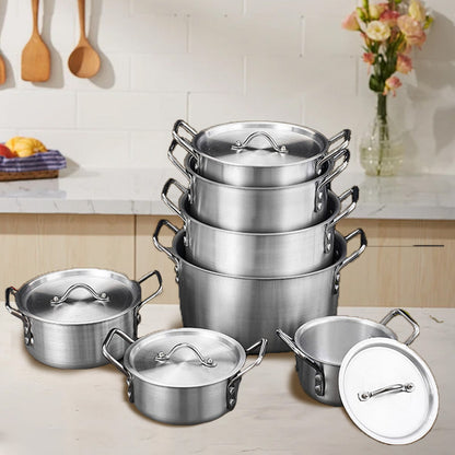 Avelena | Aluminium Kochgeschirr Suppentopf 7-teiliges Set