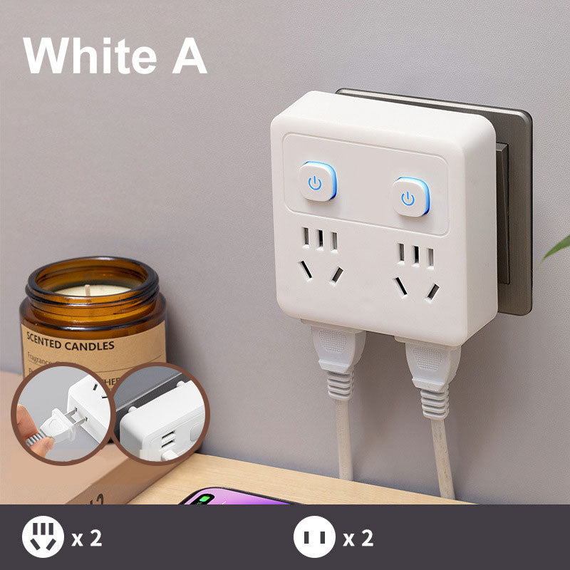 Avelena | 2er-Pack multifunktioneller Steckdosenadapter mit Nachtlicht