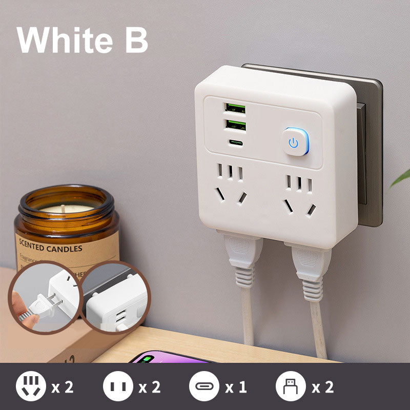 Avelena | 2er-Pack multifunktioneller Steckdosenadapter mit Nachtlicht