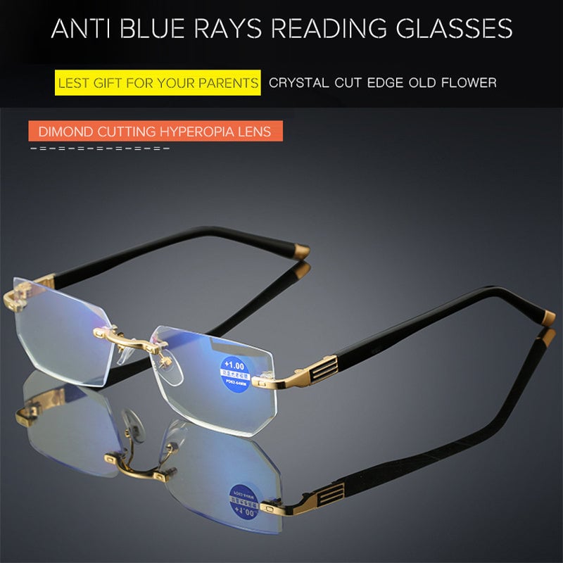 Avelena | Saphir Hohe Härte Anti-Blau Progressive Distanz- und Nah-Doppelnutz-Lesebrille