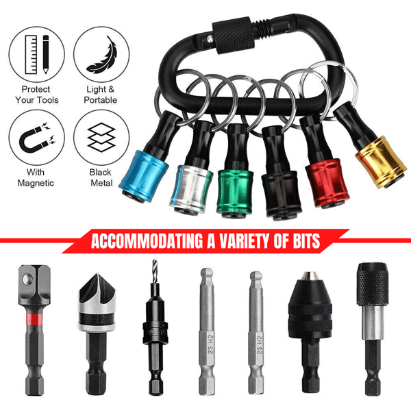 Avelena | 1/4" Sechskantschraubendreher-Bit-Halter Schlüsselringe