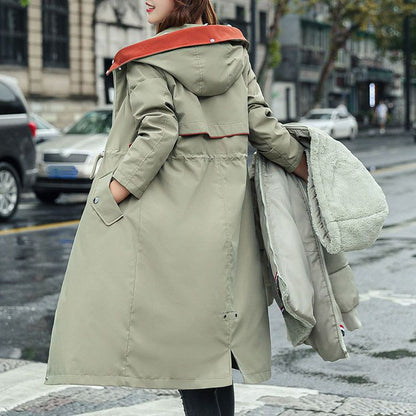 Avelena | 🎁Früher Black Friday Sale🎁Wintermantel mit Kapuze und Pelzkragen, lässiger Parka für Frauen⛄