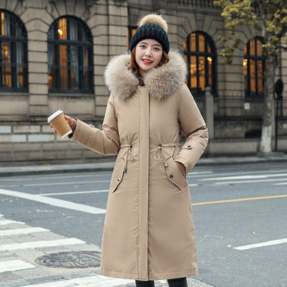 Avelena | 🎁Früher Black Friday Sale🎁Wintermantel mit Kapuze und Pelzkragen, lässiger Parka für Frauen⛄