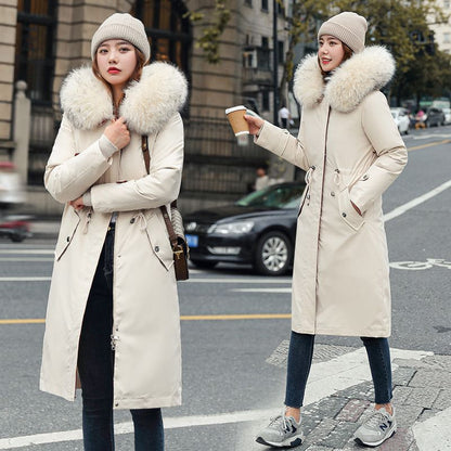 Avelena | 🎁Früher Black Friday Sale🎁Wintermantel mit Kapuze und Pelzkragen, lässiger Parka für Frauen⛄