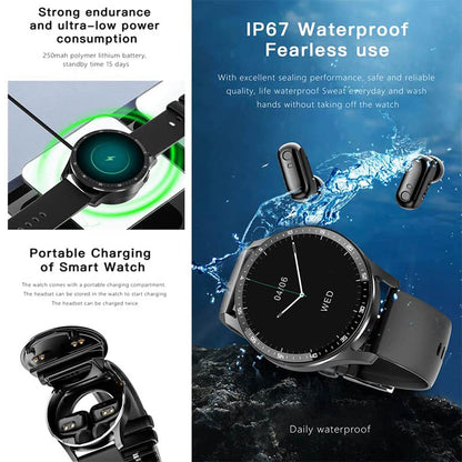 Avelena | 2-in-1 Smartwatch mit Earbuds (Für iPhone & Android)