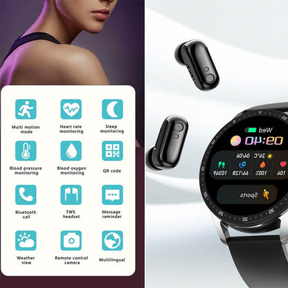 Avelena | 2-in-1 Smartwatch mit Earbuds (Für iPhone & Android)