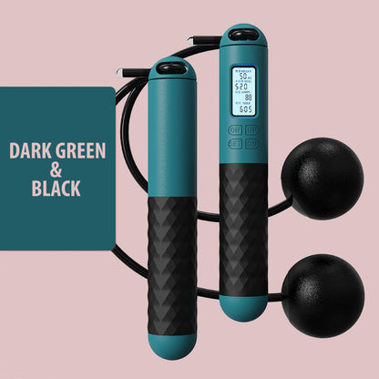 Avelena | Batteriebetriebene Springseil mit Zähler und Gewichtsbällen