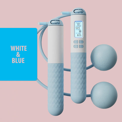 Avelena | Batteriebetriebene Springseil mit Zähler und Gewichtsbällen