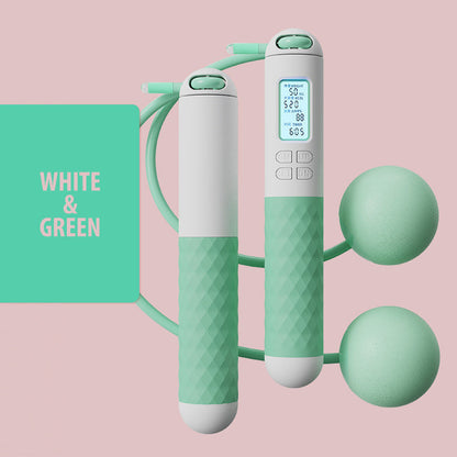 Avelena | Batteriebetriebene Springseil mit Zähler und Gewichtsbällen