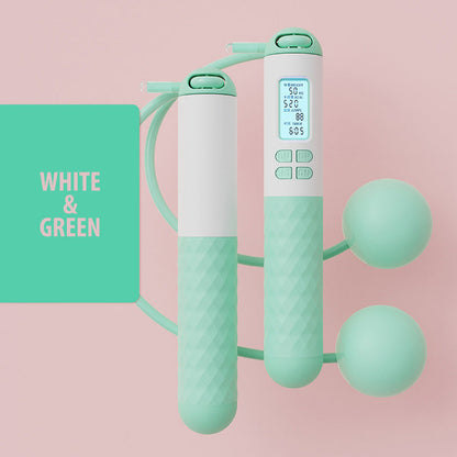 Avelena | Batteriebetriebene Springseil mit Zähler und Gewichtsbällen