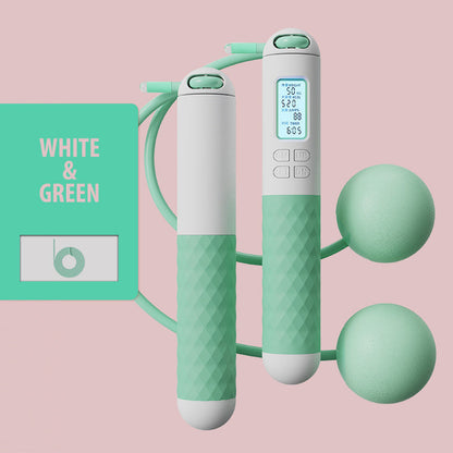 Avelena | Batteriebetriebene Springseil mit Zähler und Gewichtsbällen