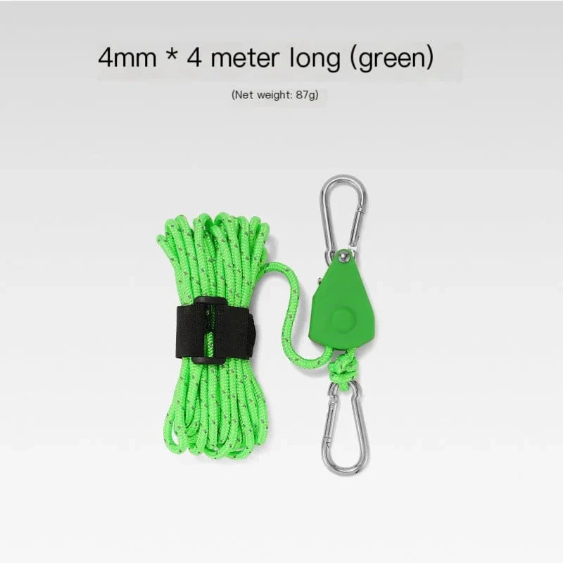 Avelena | Tragbares verstellbares Fix-Zelt hochfeste Schnellverschluss-Pulley Camping-Seil