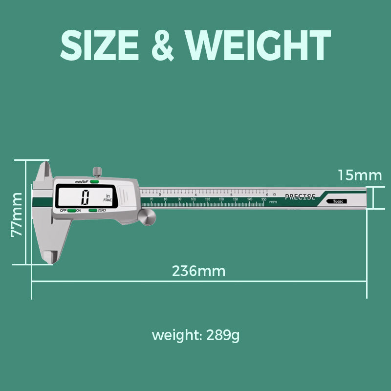 Avelena | Digitaler Messschieber mit großem LCD-Bildschirm