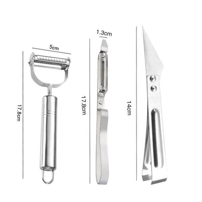 Avelena | 3-teiliges Set mit Peeling-Werkzeugen aus Edelstahl