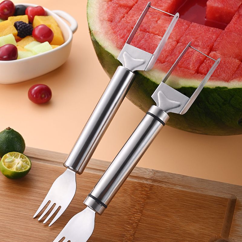 Avelena | 2-in-1 Edelstahl Wassermelonenmesser und -gabel