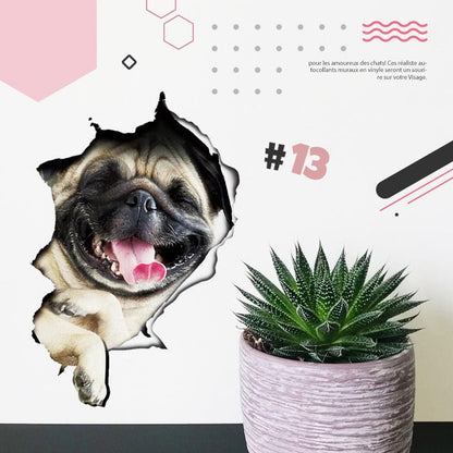 Avelena | 3D-Aufkleber mit Katzen und Hunden, die entfernt werden können
