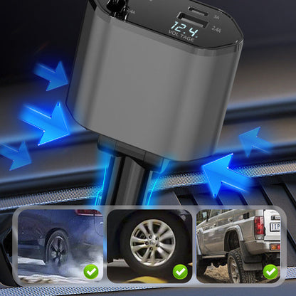 Avelena | 4-in-1 Schnellladegerät und einziehbares Autoladegerät