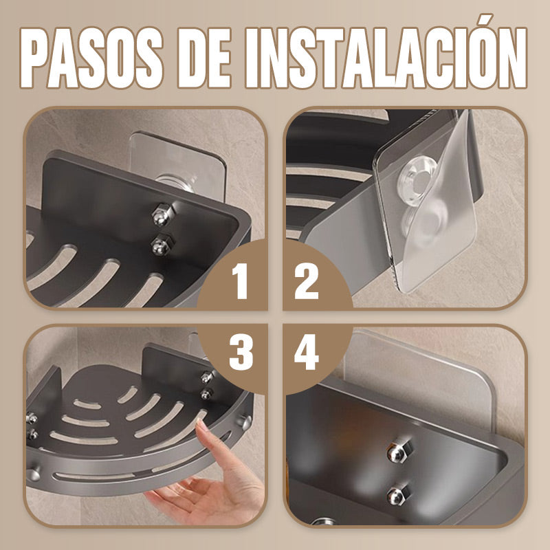 Avelena | Eck-Duschregal ohne Bohren mit Haken