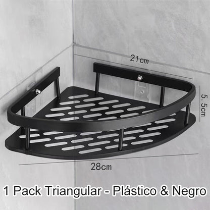 Avelena | Eck-Duschregal ohne Bohren mit Haken