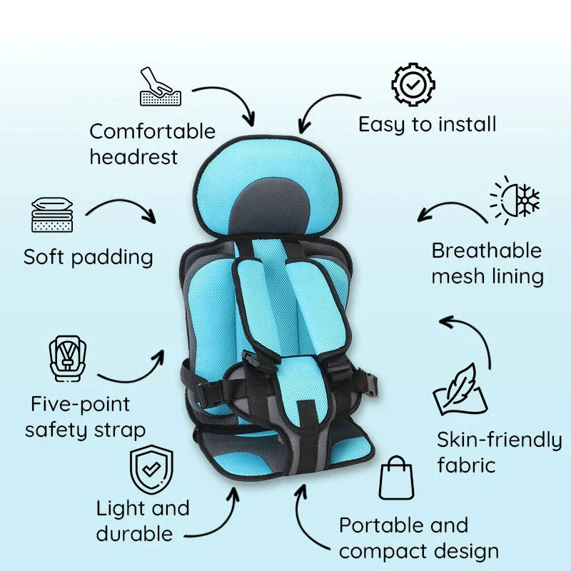 Avelena | Travel Car Seat Portable Toddler Booster Safety Compact Harness Foldable