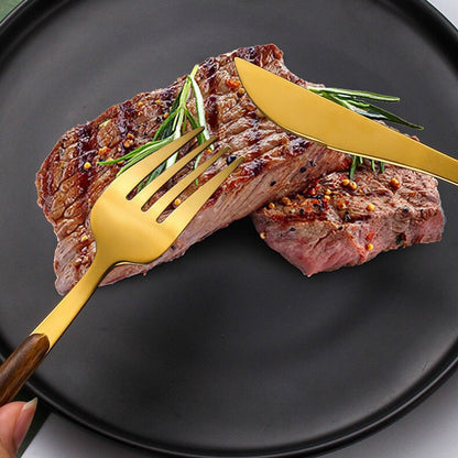 Avelena | Edelstahl Besteckset mit Holzgriff - WoodCraft