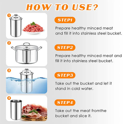 Avelena | Edelstahl Schinkenmaker Fleischpresse Kocherform mit Thermometer