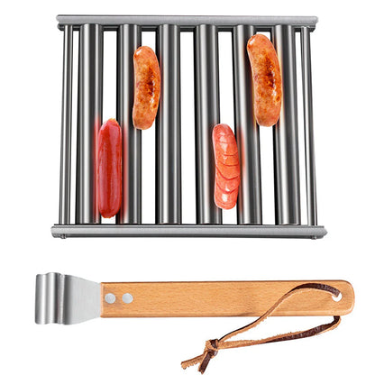 Avelena | Edelstahl Hotdog Wurst Grill Roller Rack Grillwerkzeuge