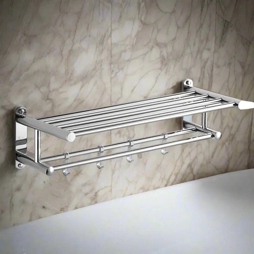 Avelena | SteelRack Edelstahl Handtuchhalter – Platzsparendes Wandregal mit modernem, minimalistischem Design für Badezimmer und Küche