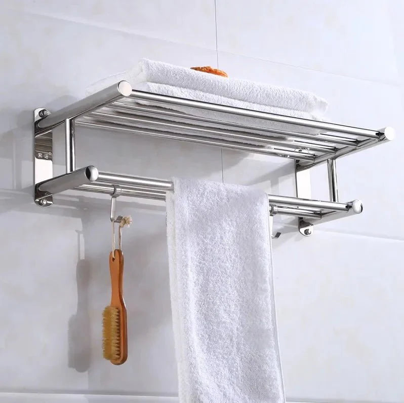 Avelena | SteelRack Edelstahl Handtuchhalter – Platzsparendes Wandregal mit modernem, minimalistischem Design für Badezimmer und Küche