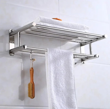 Avelena | SteelRack Edelstahl Handtuchhalter – Platzsparendes Wandregal mit modernem, minimalistischem Design für Badezimmer und Küche