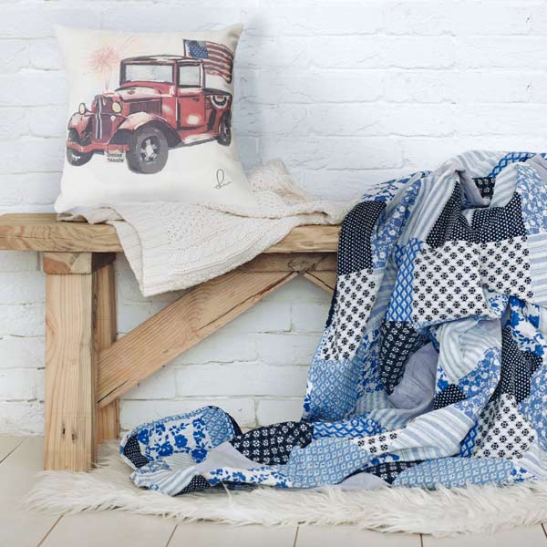 Avelena | Wendbare Futtertasche Red Truck Usa Kissenbezug