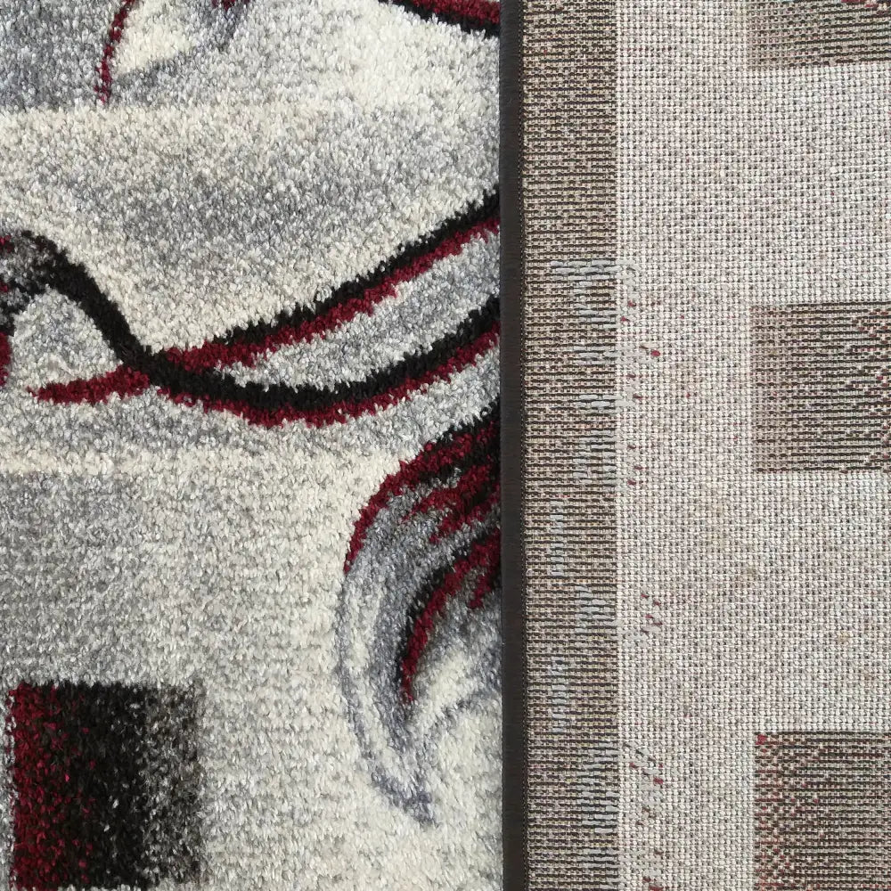 Avelena | Tepe Otto 02 Grau-Rot 120 X 170 Cm