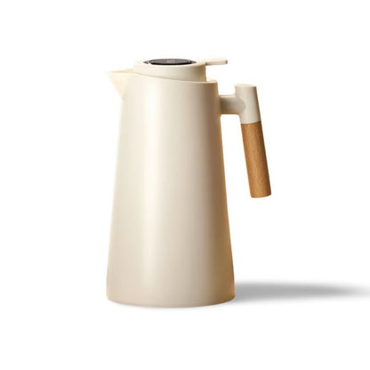 Avelena | ThermoWood – Smart isolierter Thermoskanne mit digitaler Temperaturanzeige & Holzgriff