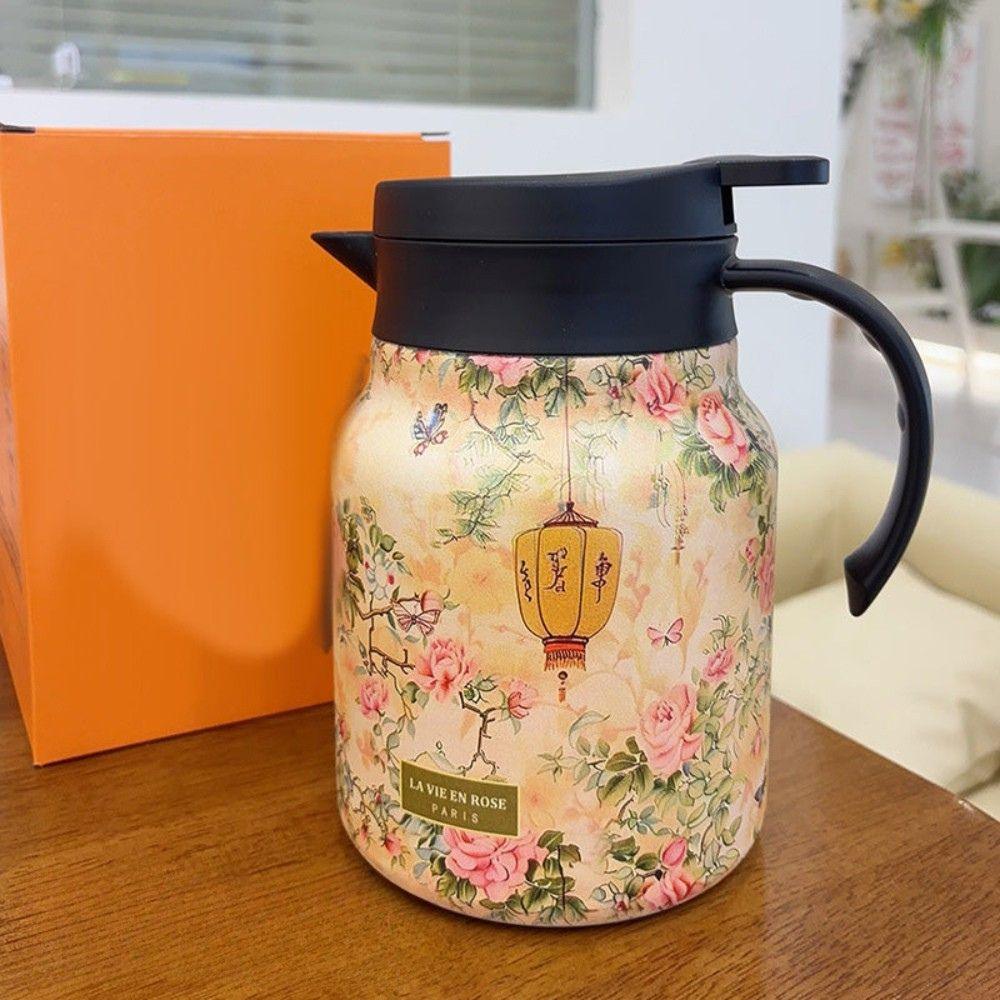 Avelena | Edelstahl Thermokanne mit Sieb – Vakuumisolierte 1L Teekanne