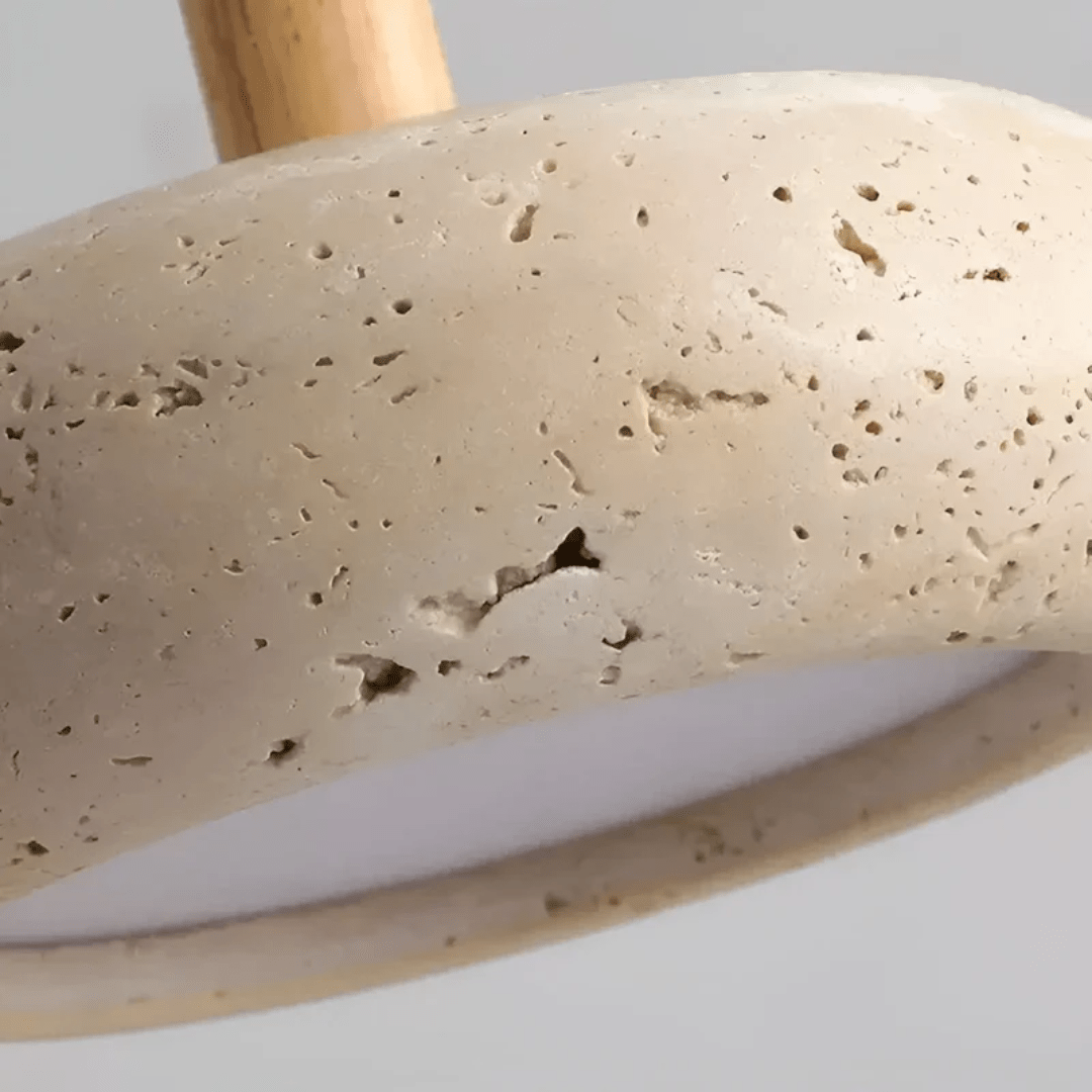 Avelena | TranquilHalo – LED Retro-Deckenleuchte in Stein & Holz