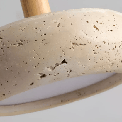 Avelena | TranquilHalo – LED Retro-Deckenleuchte in Stein & Holz