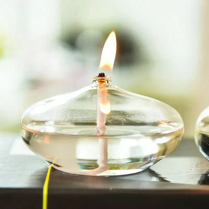 Avelena | Transparente Öllampe aus Glas als Kerzenständer