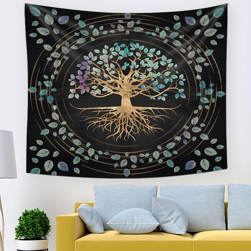 Avelena | Baum des Lebens Heimwandteppich - Elegante Schlafsaal- & Zimmerdekoration