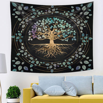 Avelena | Baum des Lebens Heimwandteppich - Elegante Schlafsaal- & Zimmerdekoration
