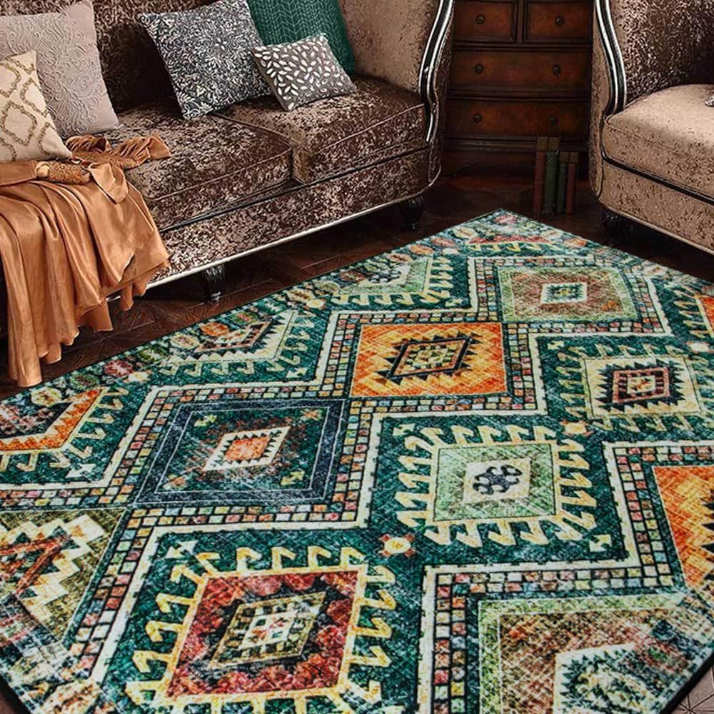 Avelena | Area Rug Tribal Polyester Washable Non Slip