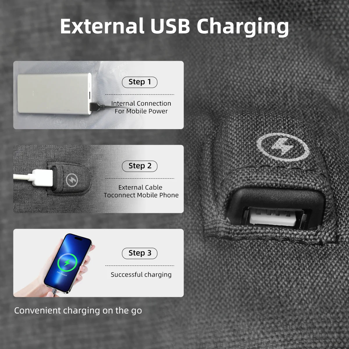 Avelena | URBANTRAIL Rolltop Rucksack – Erweiterbarer & wasserdichter Reisetrage mit USB-Anschluss und Laptopfach